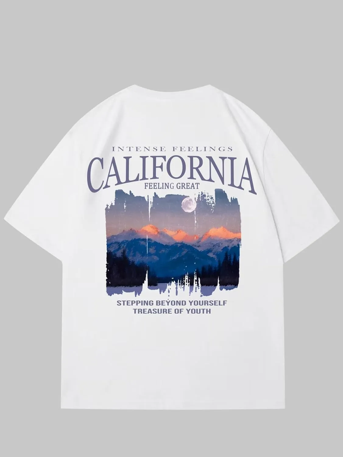 Verdusa Men's Graphic Drop Shoulder Tee Tops Short Sleeve Crew Neck Loose Tee Shirts