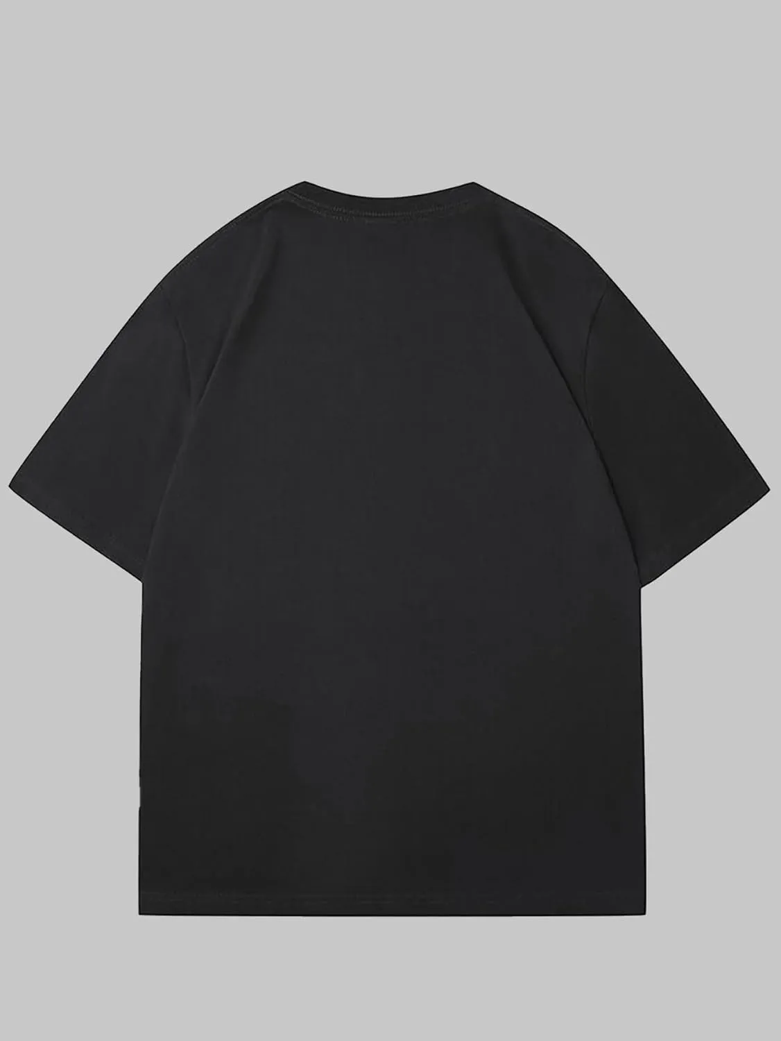 Verdusa Men's Graphic Drop Shoulder Tee Tops Short Sleeve Crew Neck Loose Tee Shirts