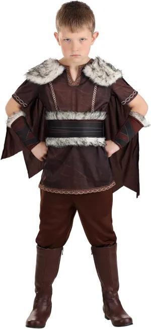 Victorious Viking Boy Costume with Tunic, Pants, Cape, Wrist Cuffs & Belt