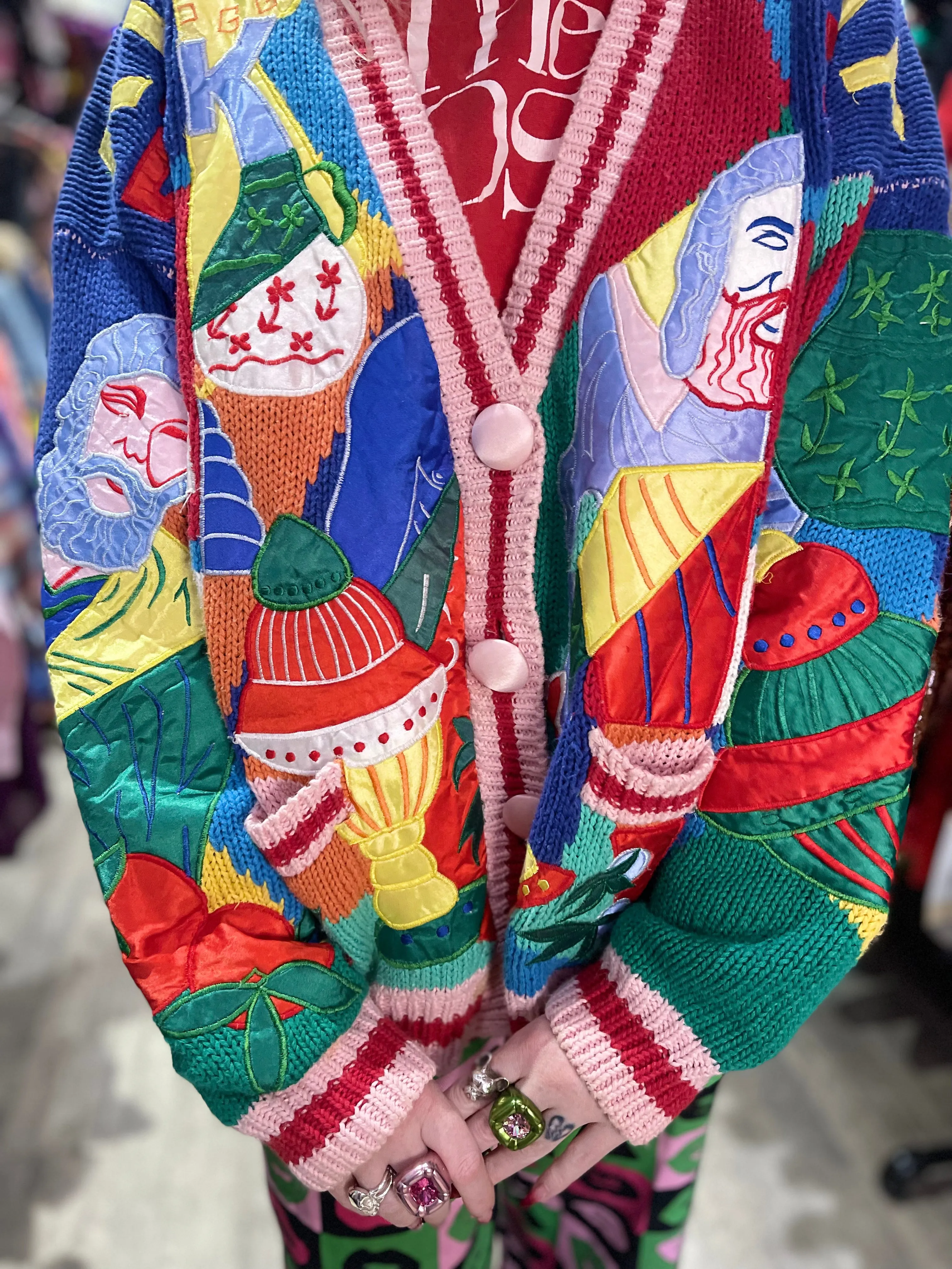 Vintage 80s Greek Cardigan
