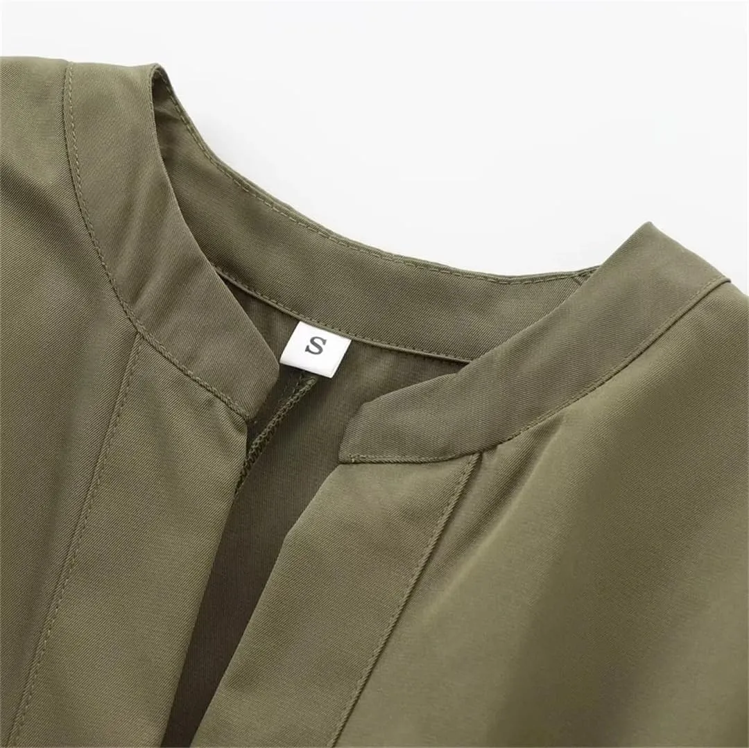 Women European and American Style Texture Waist Cinching Slimming A-Line Skirt Waist Cinching Short Dress