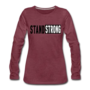 Womens Long Sleeve Graphic Tee, Stand Strong Print