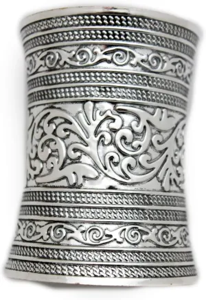 Womens Silver Metal Long Cuff Bracelet  Wide Adjustable Filigree Band  Wonder Style Jewelry Accessory