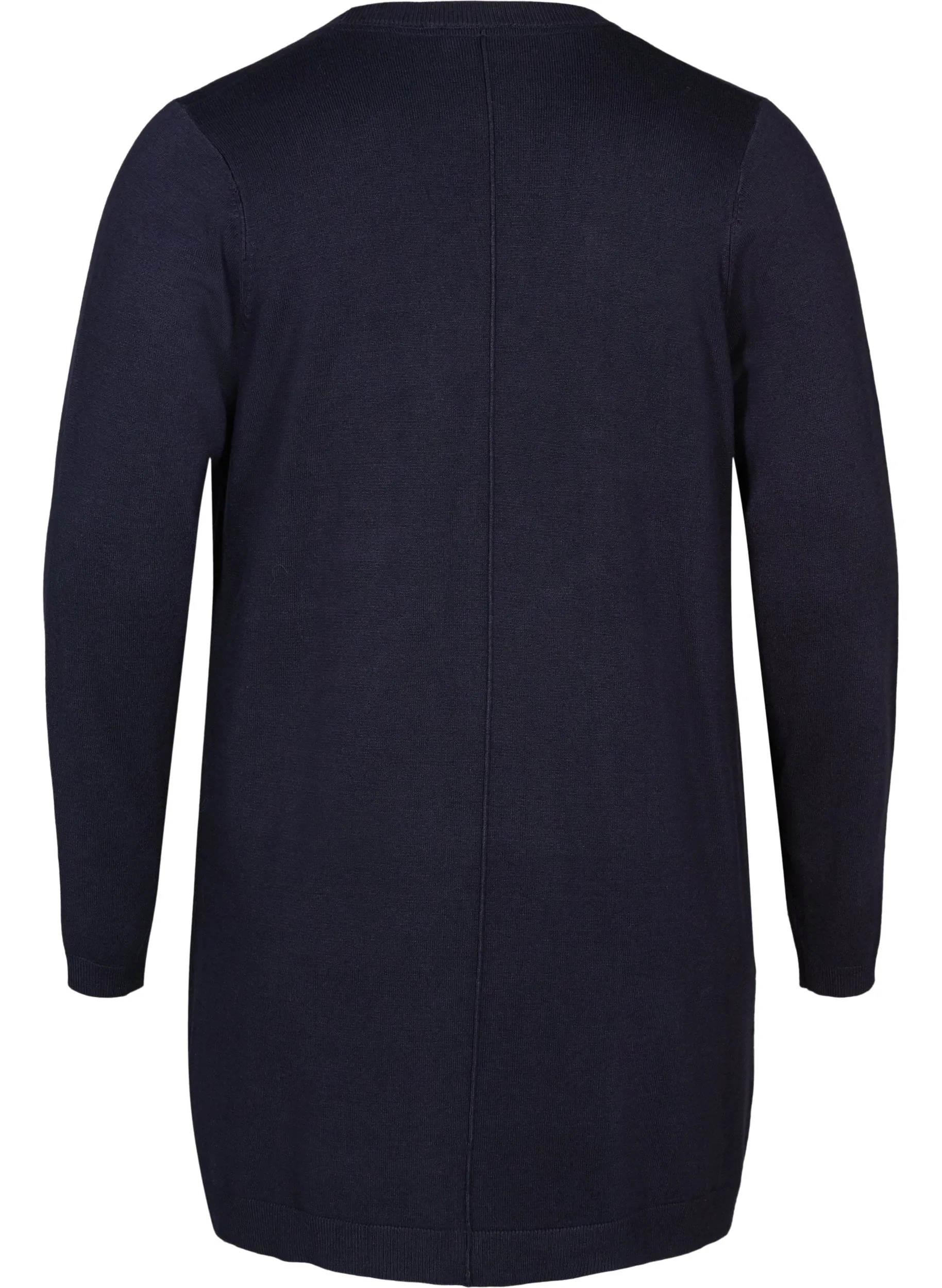 Navy Zizzi Carrie Longline Cardigan for Women