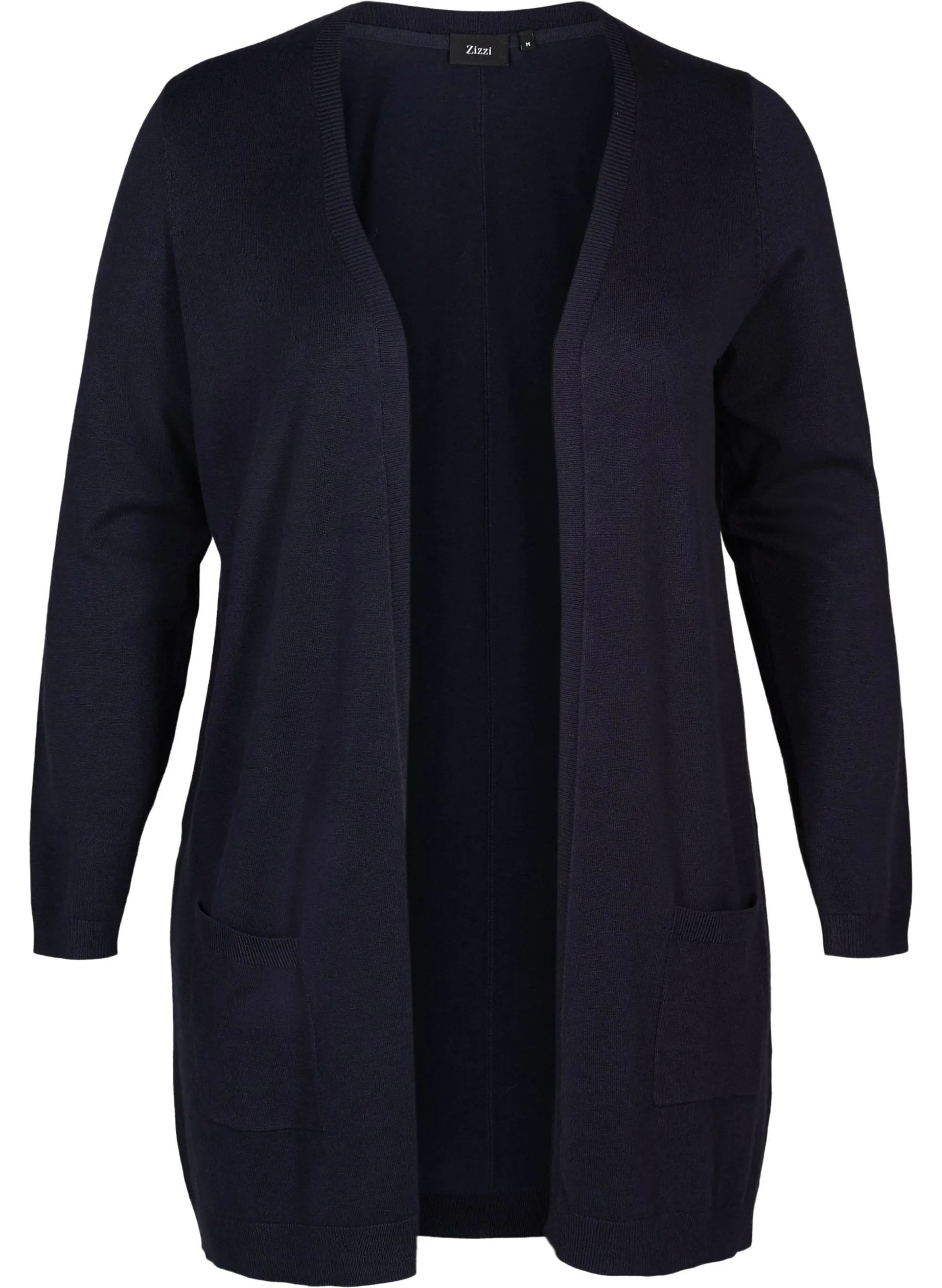 Navy Zizzi Carrie Longline Cardigan for Women
